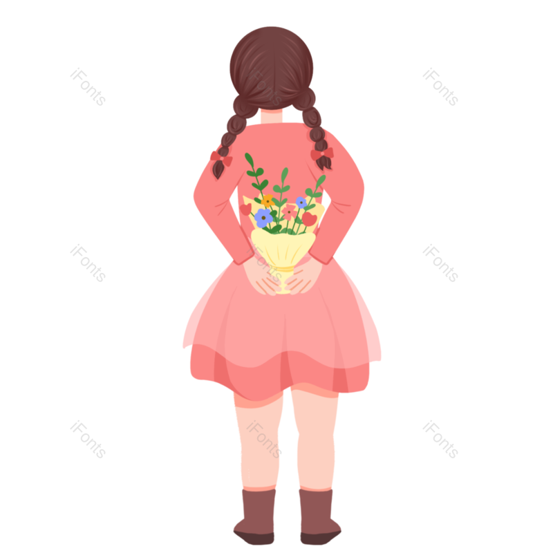 母亲节图片,儿童元素,绿叶PNG,人物免抠素材